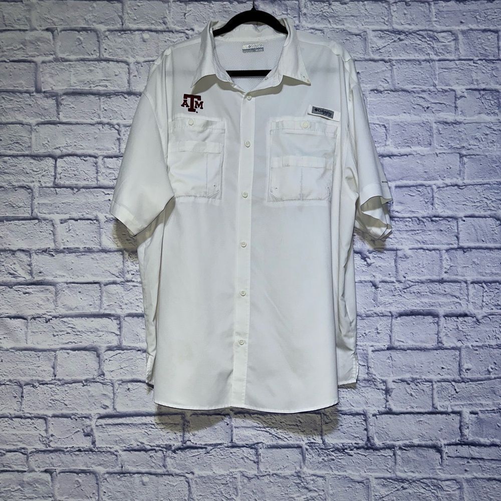 Columbia PFG Texas A&M Fishing Shirt Mens XXL Aggies Football